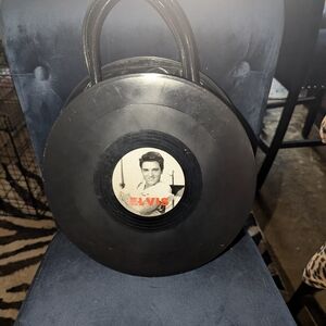 Black Round Vinyl Record-Style  Elvis Bag